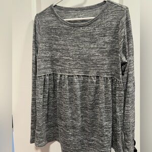 Two grey maternity shirts - size small